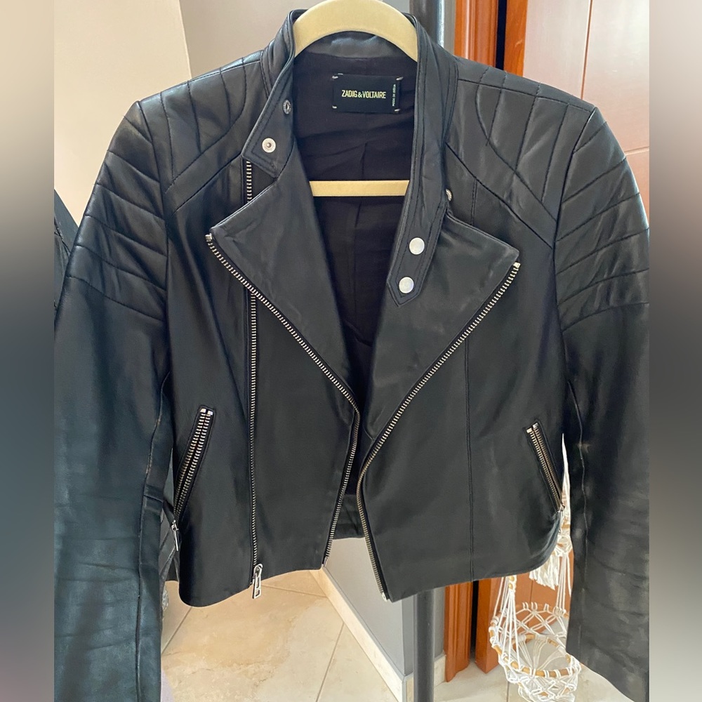 Zadig and Voltaire black leather jacket